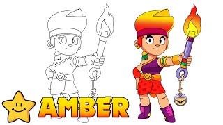 How To Draw Amber Brawl Stars New Brawler Youtube - como desenhar a paiper do brawl stars