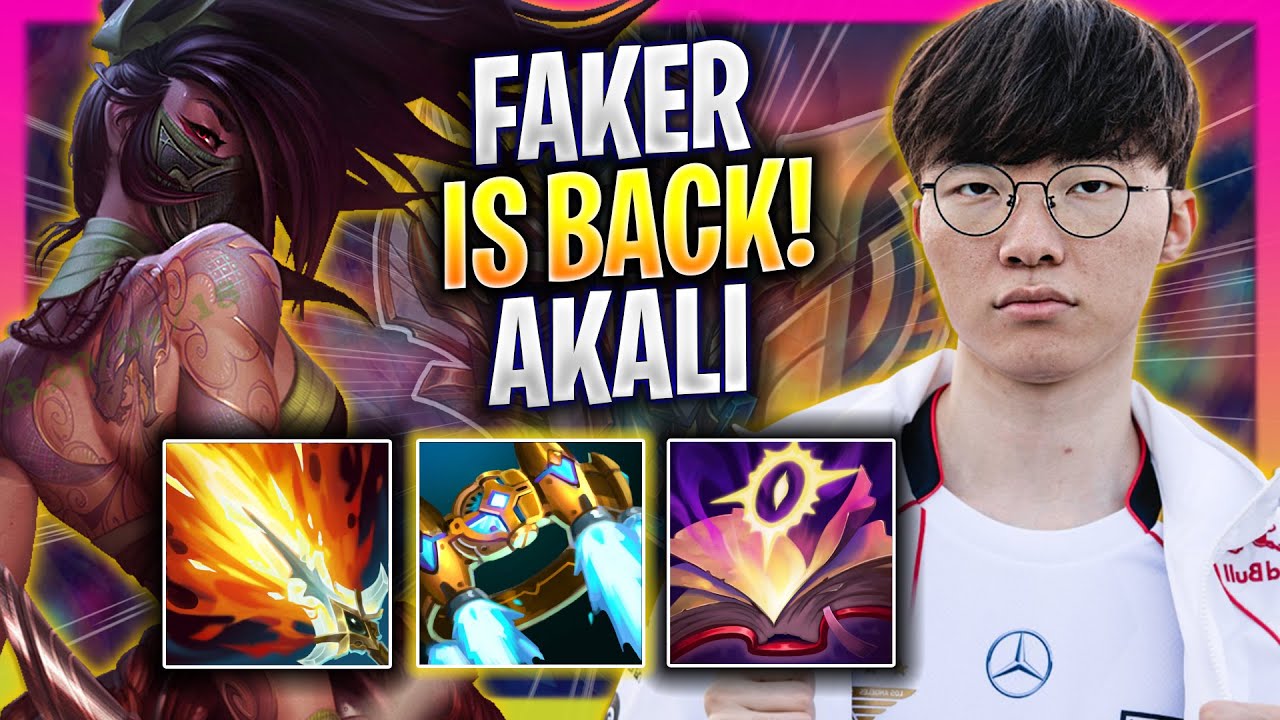 FAKER THE AKALI GOD IS BACK! - T1 Faker Plays Akali MID vs Ahri ...
