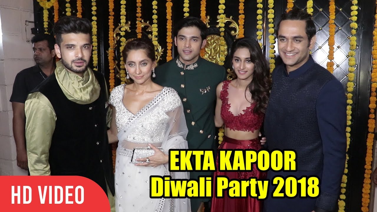 HOT Couple Erica Fernandes and Parth Samthaan at Ekta Kapoor Diwali 2018 | Kasautii Zindagii Kay 2