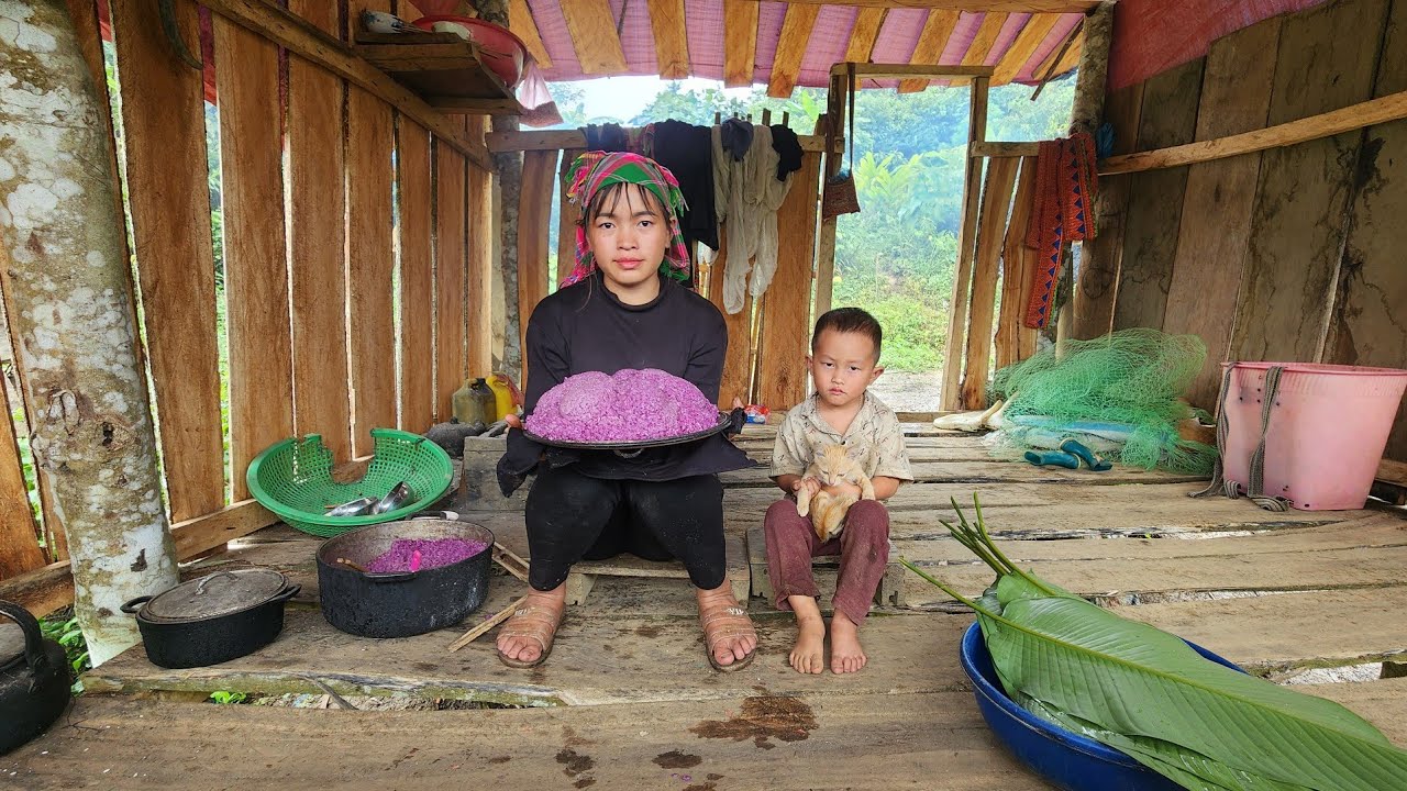 How to make delicious five-color sticky rice by a single mother and her son