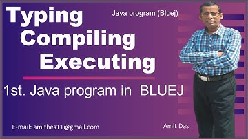 Typing compiling and running 1st java program in Bluej  #amitdas #computereducation2k