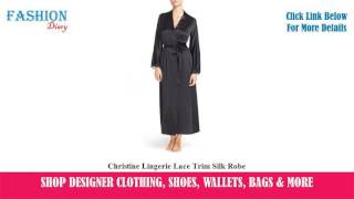  Christine Lingerie Lace Trim Silk Robe 