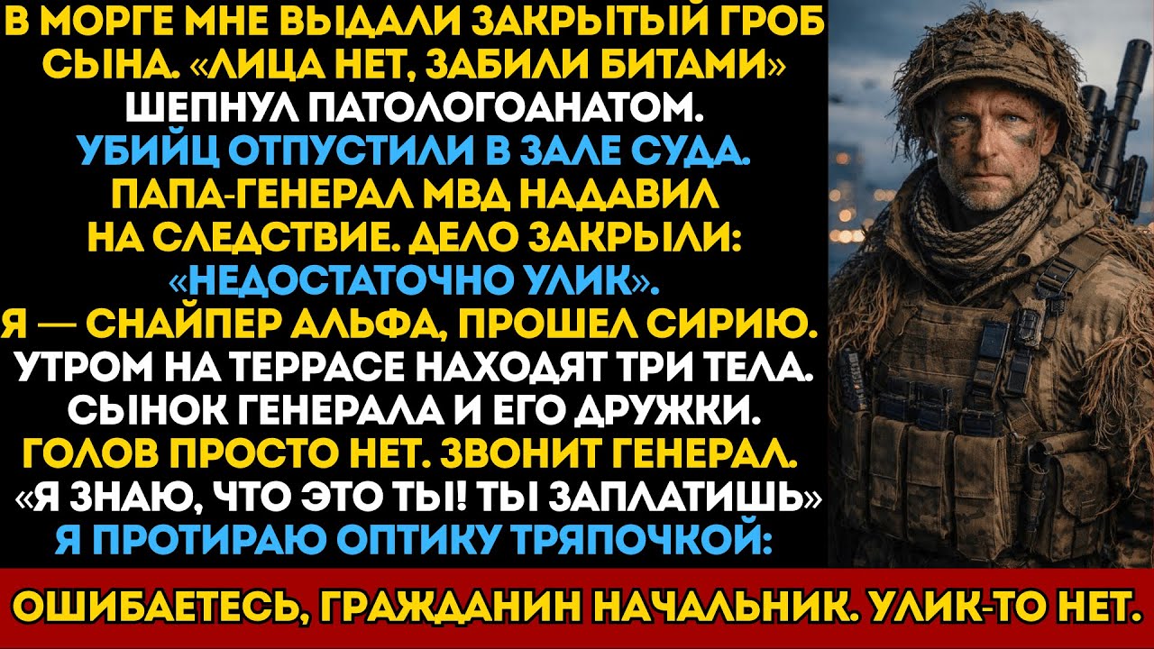 Мажора отмазал папа-генерал. Зря. Я снайпер, и дистанция до их пентхауса — 1.5 км.