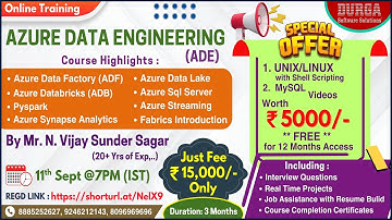 ADE (AZURE DATA ENGINEERING) Online Training @ DURGASOFT