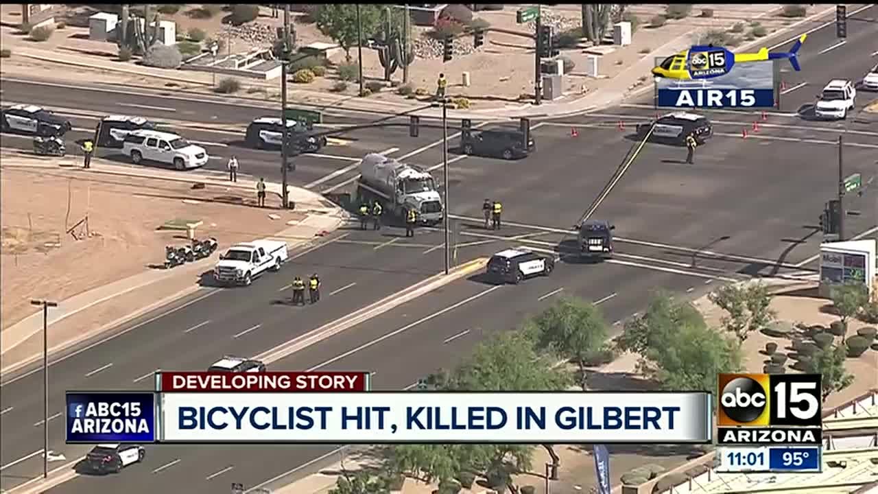 Bicyclist killed after being hit by commercial vehicle in Gilbert - YouTube