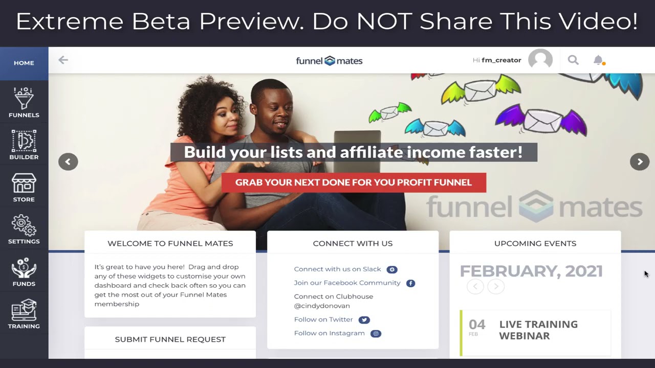 Live training for funnel mates