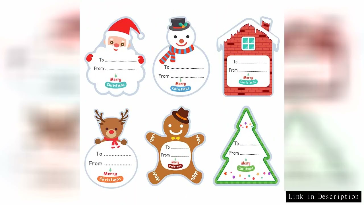 120 Pcs Christmas Gift Tag Stickers – Festive Shape Labels with To/From Area, Self-Adhesive for Gift