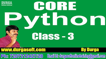 Learn Core Python Programming Tutorial Online Training by Durga Sir On 26-06-2018 @ 9PM