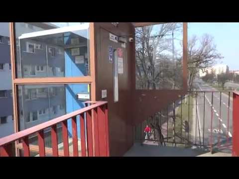 Cheap Vimec Roped Hydraulic Elevator @ Bus stop Kostrzewskiego, Warsaw, Poland.