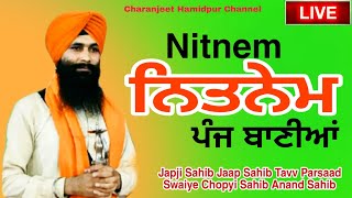 ਨਿਤਨੇਮ ਪੰਜ ਬਾਣੀਆਂ - nitnem panj bania path  - japji sahib path - charanjeet Hamidpur Channel