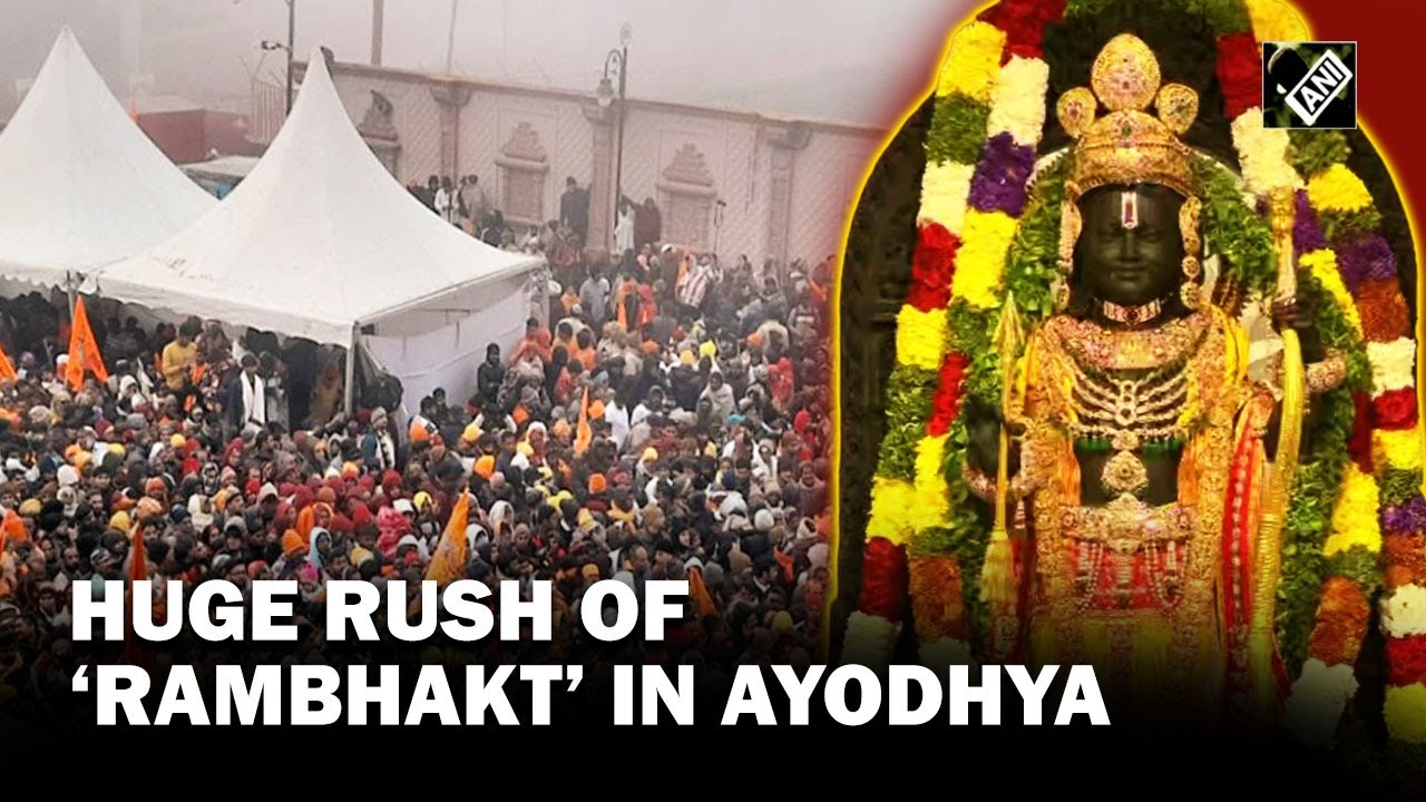 Huge rush of devotees in Ayodhya to take blessings of Ram Lalla after ...