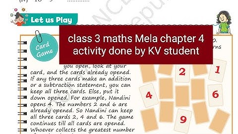 class 3 maths Mela chapter 4 card game activity done by KV student