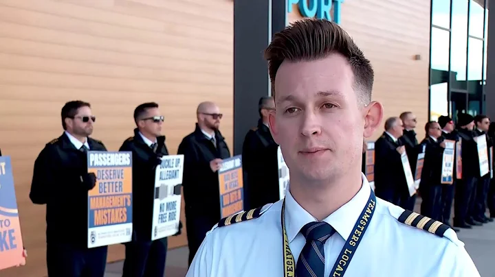 Pilots with Allegiant Air picket outside the Provo Airport