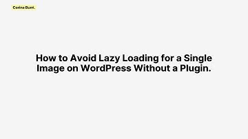 How to Avoid Lazy Loading for a Single Image on WordPress Without a Plugin