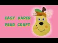 Easy paper pear craft  kids craft  craft ideas