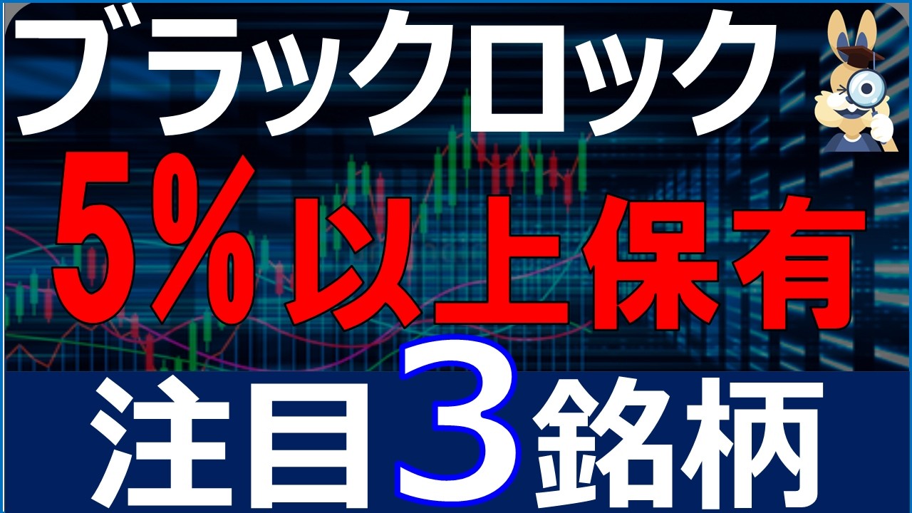 大量保有】ブラックロックが5％以上保有してる日本株3銘柄 - YouTube