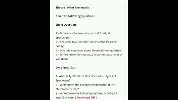 MSc Botany 1st Semester Plant Systematic Past Paper 2022 | MSc Botany Past Paper 2022
