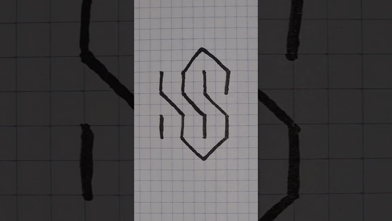 shorts video 3D drawing S letter graphic dictation  letter S  
