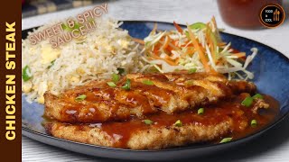 Chicken Steak with Sweet & Spicy Sauce