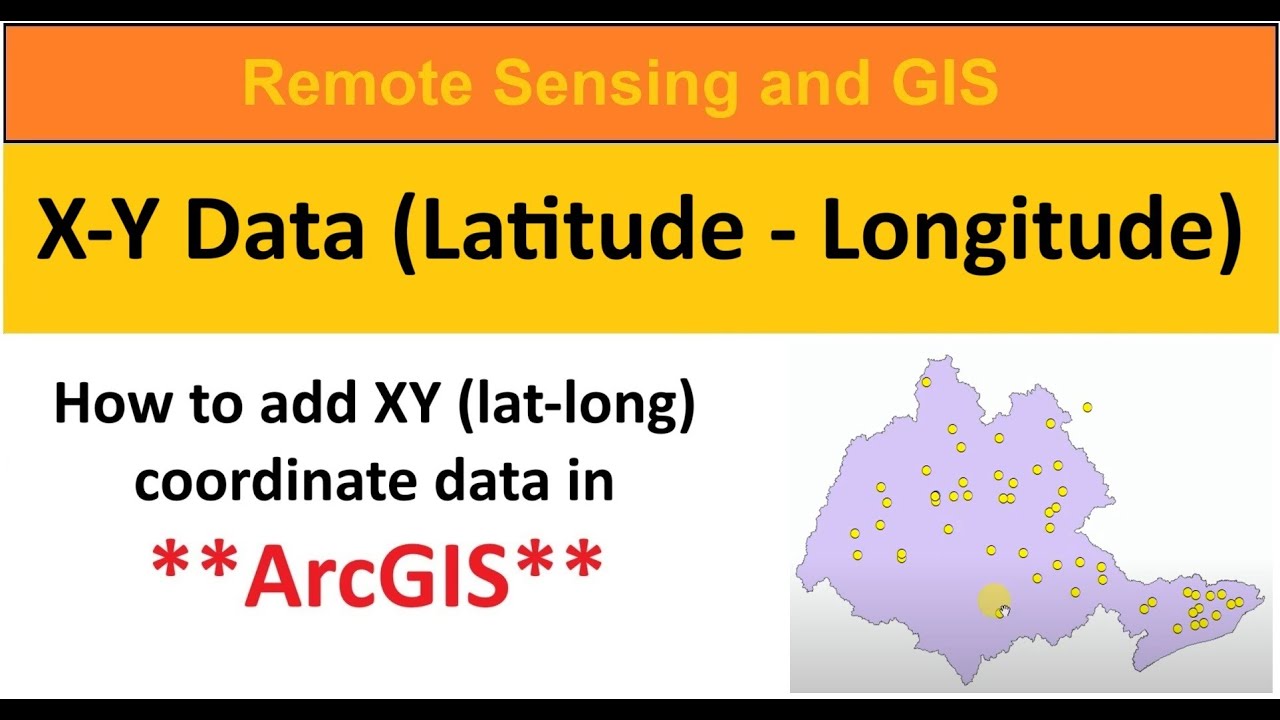 How to add the XY (lat-long) coordinate data in ArcGIS in Hindi - YouTube