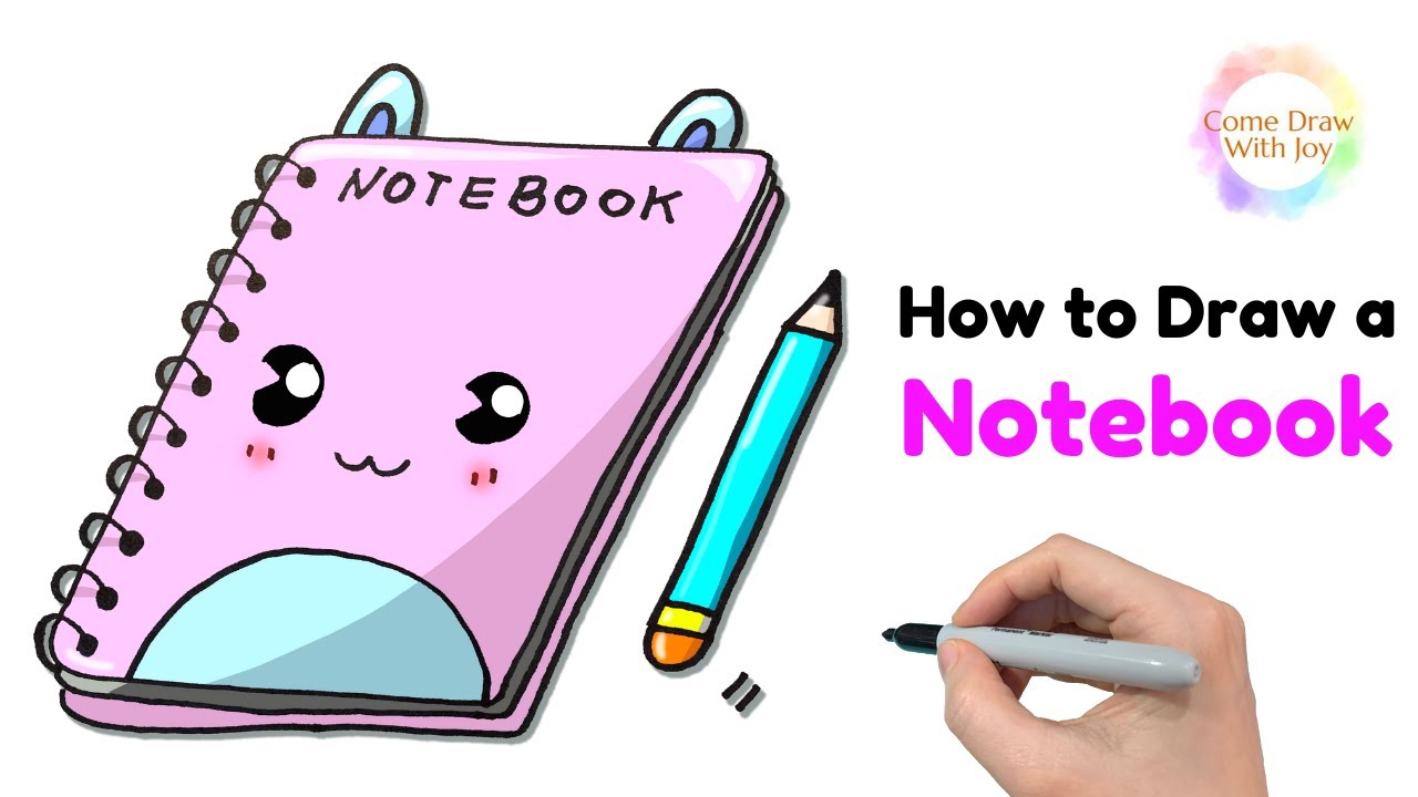 How to Draw a Cute Notebook | Drawing Cute Notebook and Pencil ...