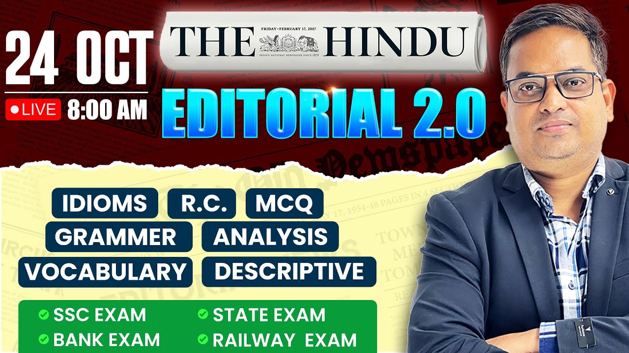 📖 The Hindu Editorial Analysis 🗓24 Oct 2025 ✨ Vocabulary  🧠 Grammar ✍️ RC 📚 Skimming 👨‍🏫 Santosh Sir