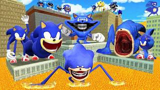 EMPUJANDO a TODAS las VERSIONES DE SONIC en la Gran Ciudad de LAVA 🔥🏨