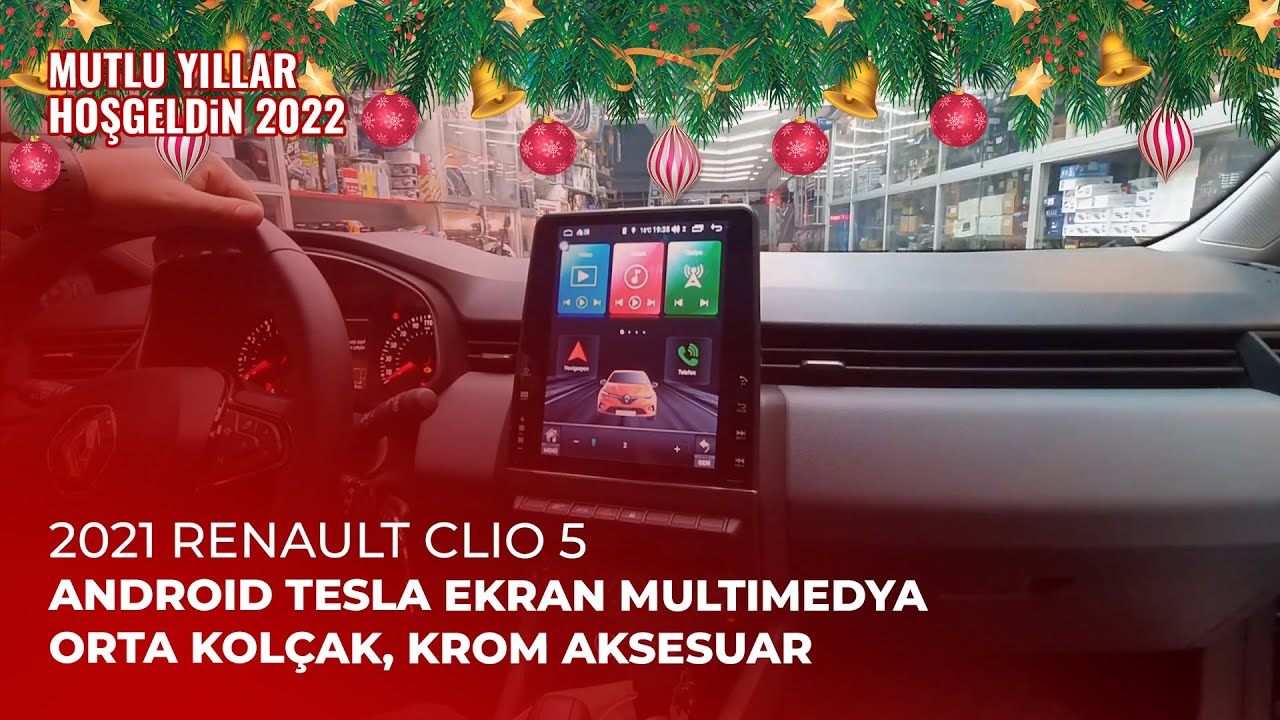 2021 Renault Clio 5 // Android Tesla Ekran Multimedya, Orta Kolçak, Krom Aksesuar