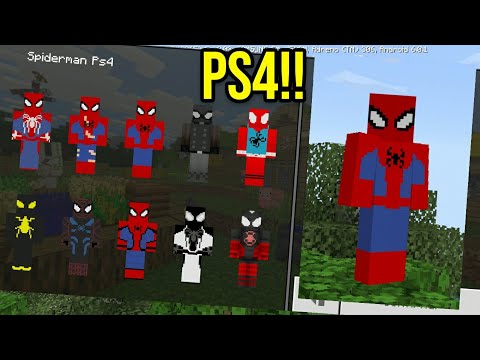 Spider Man Ps4 Skin Pack Hd No Minecraft Pe 1 13 0 6 Minecraft Pocket Edition Youtube