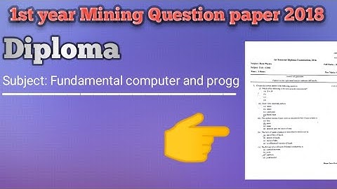 Computer 1st year Mining branch Question paper 2018