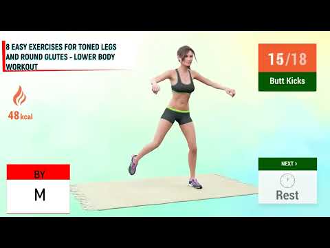 8 EASY EXERCISES FOR TONED LEGS AND ROUND GLUTES   LOWER BODY WORKOUT/8 მარტივი სავარჯიშო ტონიანი