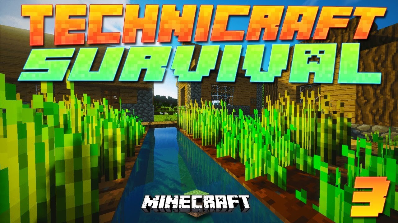 MINECRAFT | TECHNICRAFT SURVIVAL #3 - Building The Farm  [LIVE]