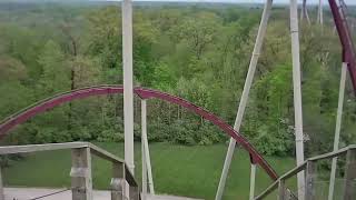 Mystic Timbers Front Row POV - Kings Island Wooden Coaster
