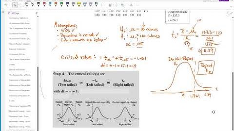 Statistics 1: 10.3 Hypothesis Testing - Mean t Tests