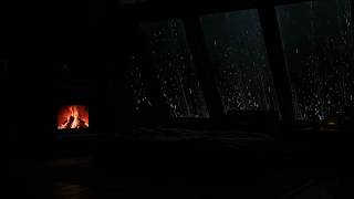 ⛈️ Wrapped in Darkness, Rain & Ember Glow 🔥 Deep Sleep Ambience