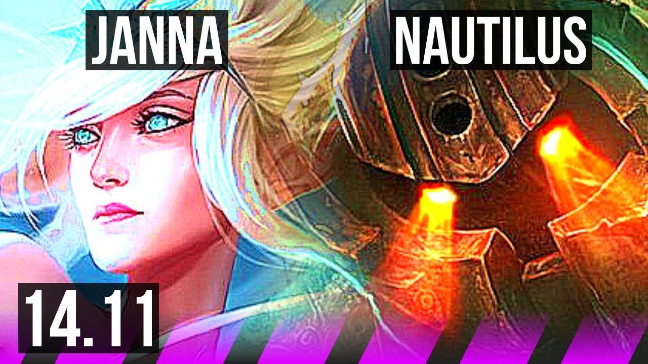 JANNA & Jhin vs NAUTILUS & Varus (SUP) 11k comeback, 68 winrate, 2/5