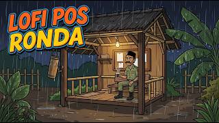1 JAM Hujan Deras di Pos Ronda   Lofi Santai ☕🌧️ Musik Pengantar Tidur Nyenyak & Teman Kerja Fokus