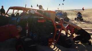 Can Am x3 Got Stuck In Soft Glamis Sand Dunes. Took 8 People To Get It Out -UTV Fail