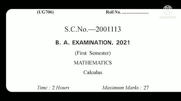 Chaudhari bansilal university(CBLU) | BA sem 1 | Mathematics calculas | July 2021| online exam mode