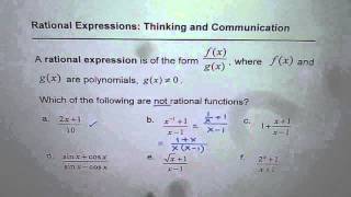 Identify Expressions Which Are Not Rational Expressiopns