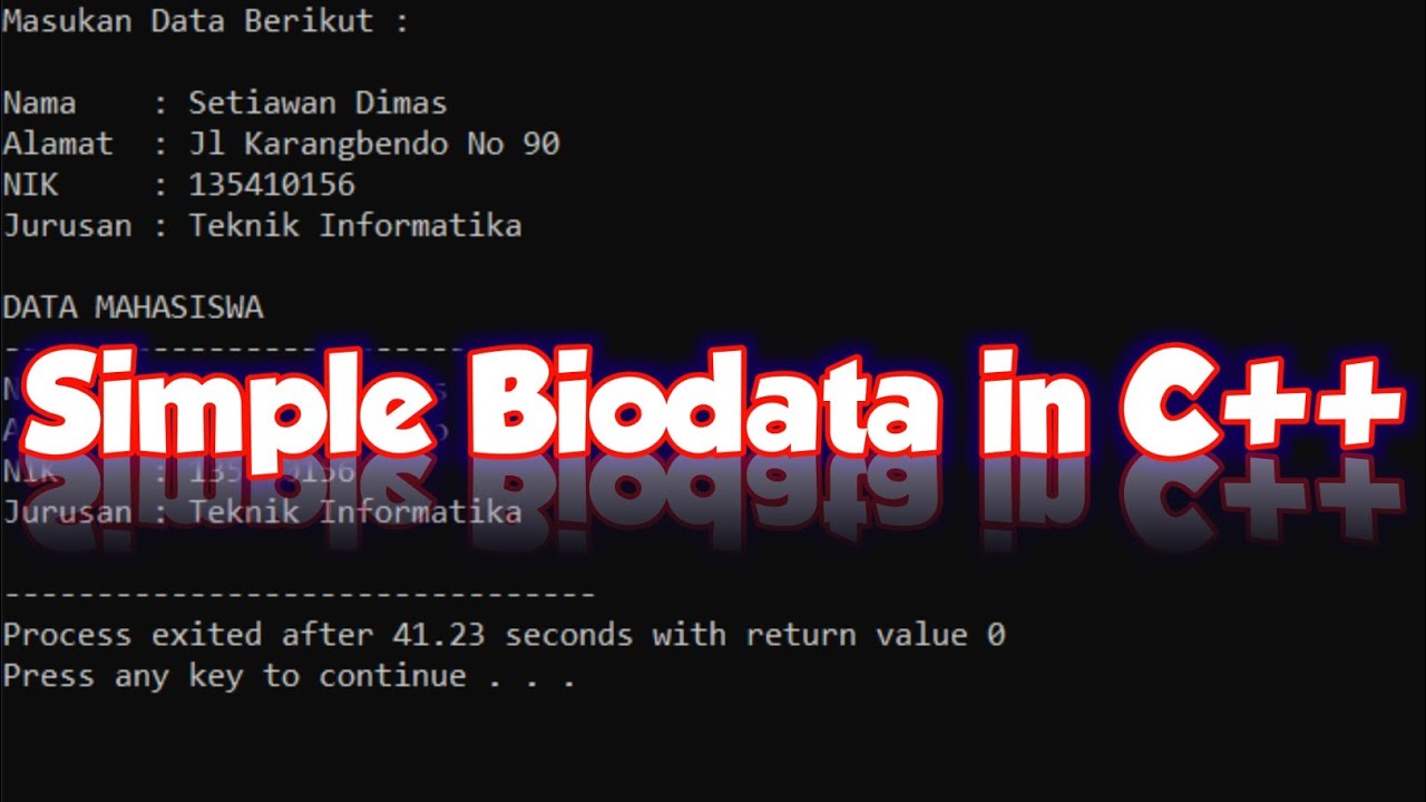 Create a Simple Biodata in C++ - YouTube