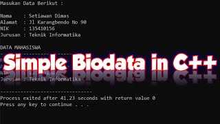 Create a Simple Biodata in C++