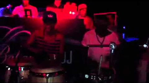 Dj djeff on the drums black diamond beach party