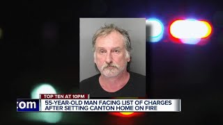 Man facing attempted murder charges in arson fire at Canton mobile home