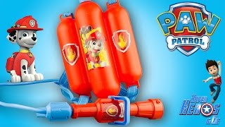 Paw Patrol Marshall Water Blaster Backpack Nickelodeon 4k Toy Review Patrulla De Cachorros Youtube