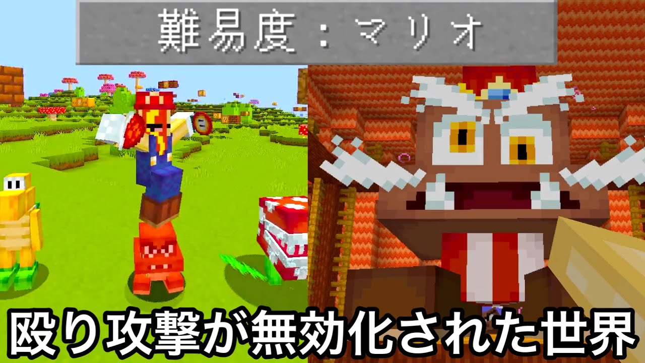【マイクラ】全ての要素がマリオになった世界で4大ボス討伐した結果.. ～完全再現されたマイクラ版マリオが忠実すぎてゲーム違う～【マインクラフト】【小ネタ】