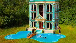[Full Video] Building Creative A Modern 4-Story Mud Villa And Swimming Pool Design By Ancient Skills