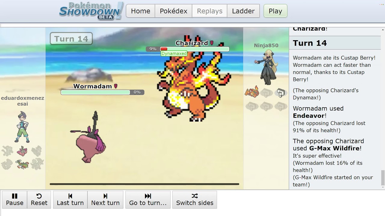 Progaming Pokemon Showdown Eduardoxmenezesai Vs Ninja850 Gen 8 Natdex Anything Goes Tue No Youtube