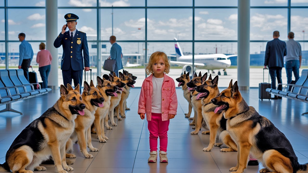 Bambina circondata da 14 cani poliziotto all’aeroporto… la verità lascia tutti senza parole!