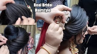 Latest Bridal Juda Hairstyle For Beginners || Front Variation Tutorial